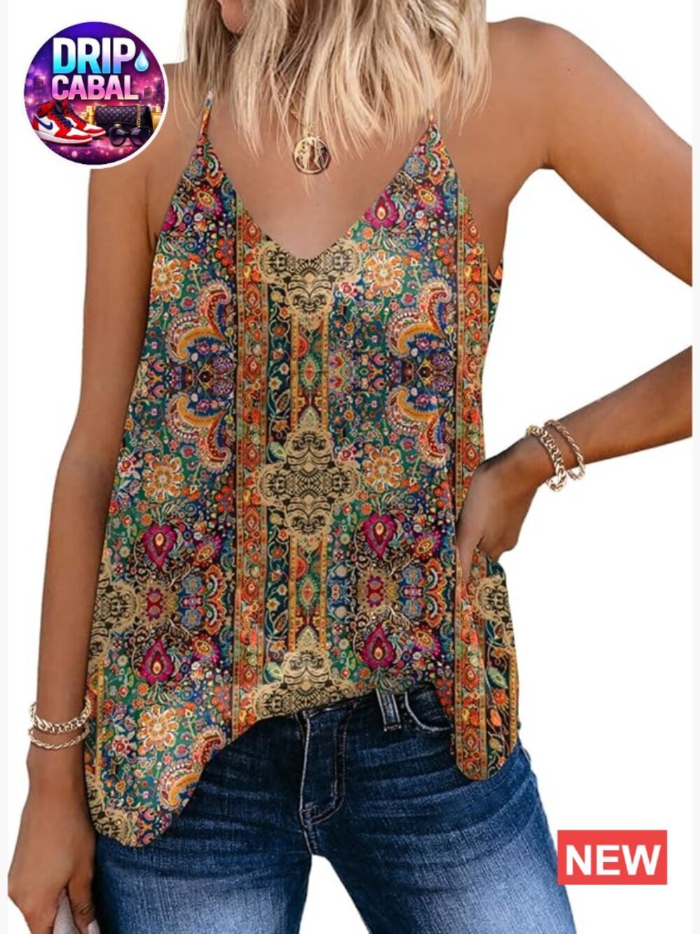 Chiffon V Neck Tank Top Loose Fit Flowy Spaghetti Strap Cami Sleeveless